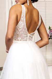 Embellished V-Neck Wedding Dress by Elizabeth K GL1901 - Wedding Dresses