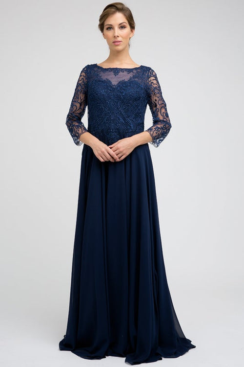 Juliet Navy Blue Long Formal Dresses