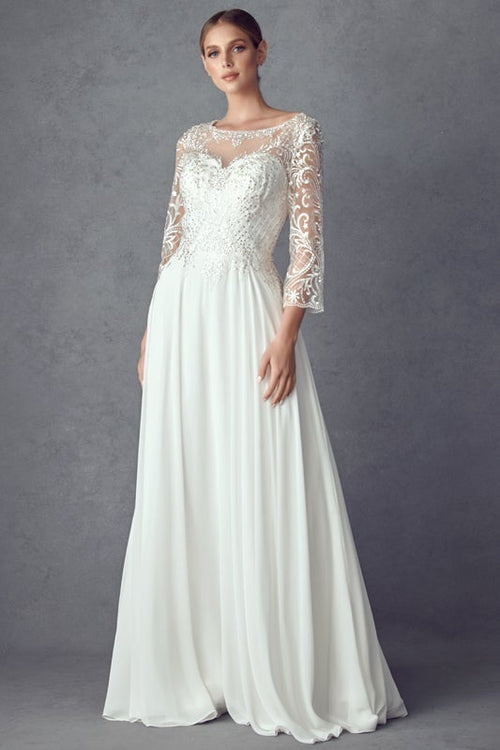 Juliet Off White Long Formal Dresses