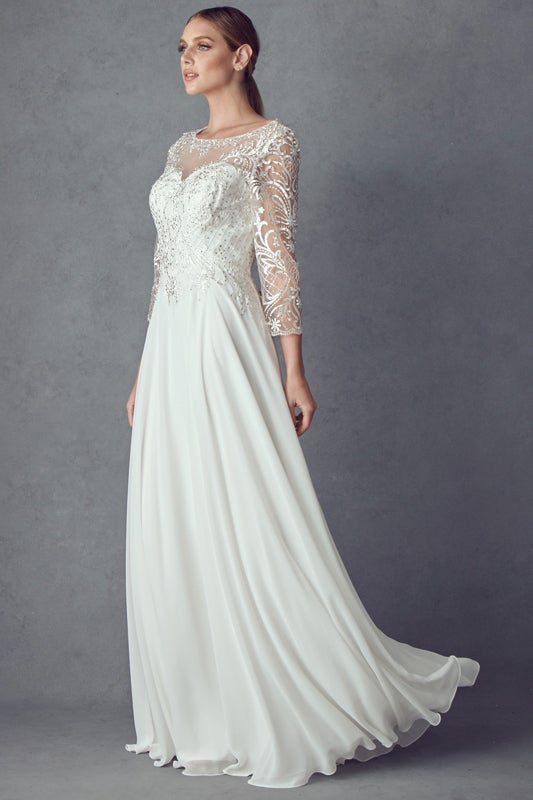 Juliet Off White Long Formal Dresses