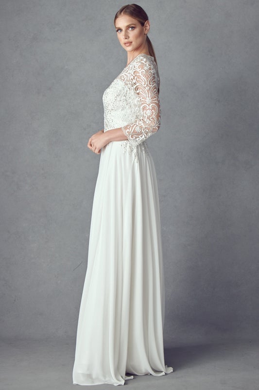Juliet Off White Long Formal Dresses