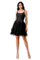 Embroidered A-Line Cocktail Dress 2025 Elegant Evening Gown - Black / XXS - Prom
