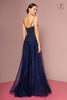 Embroidered Bodice Glitter A-line Gown by Elizabeth K GL2694 - Long Formal Dresses