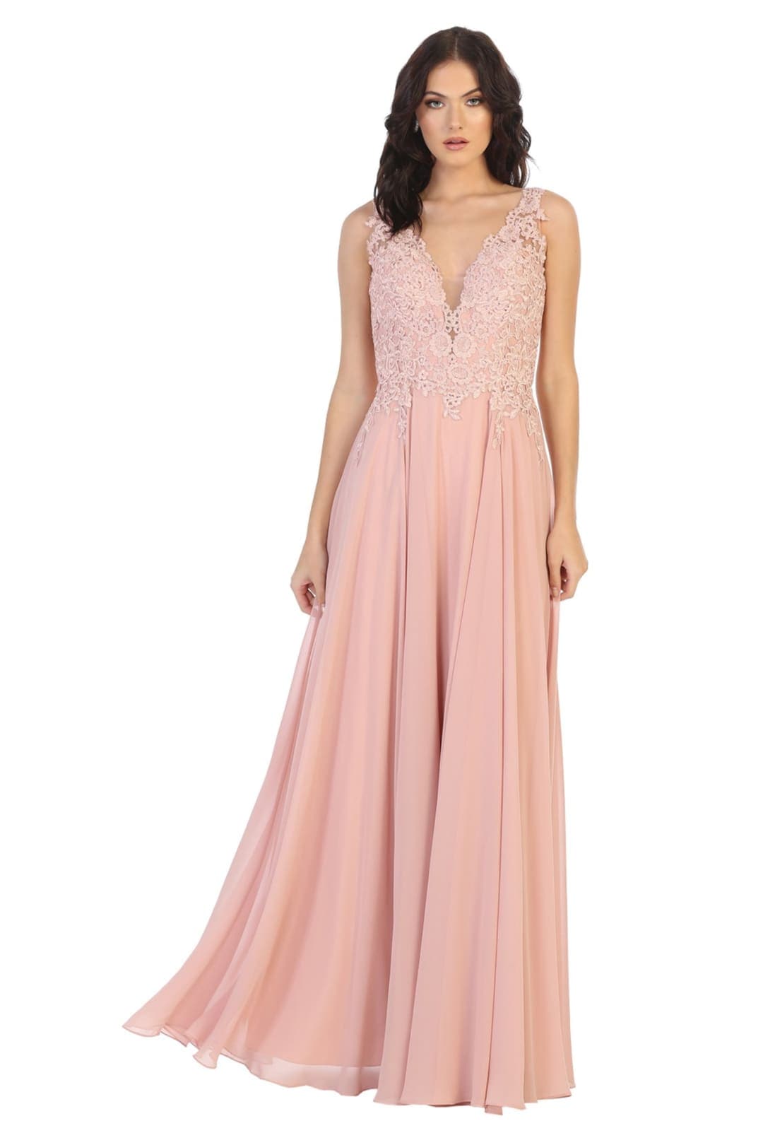 Embroidered Bridesmaids Flowy Dress
