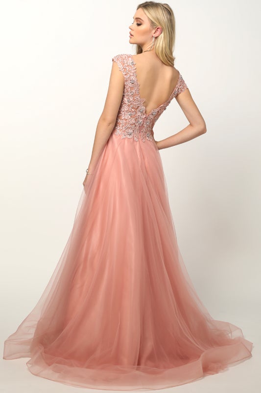 Juliet Champagne Long Formal Dresses