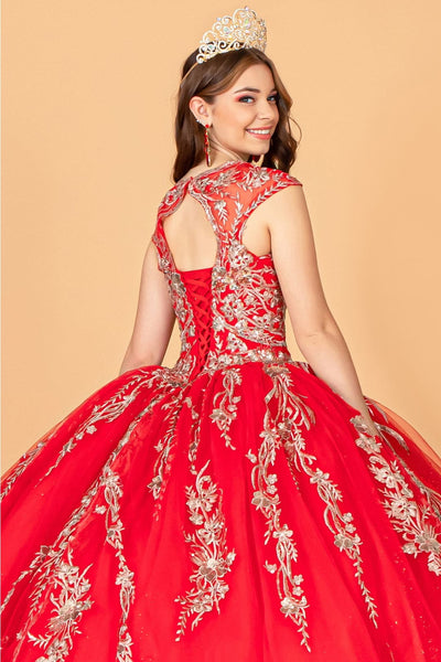 Embroidered Cape Ball Gown by Elizabeth K GL3076 - Quinceanera Dresses
