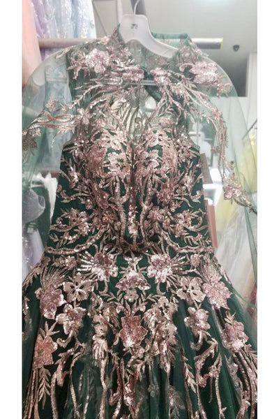 Embroidered Cape Ball Gown by Elizabeth K GL3076 - Quinceanera Dresses