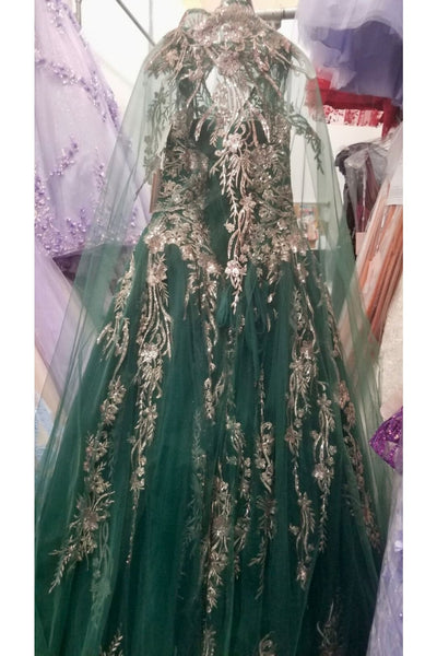 Embroidered Cape Ball Gown by Elizabeth K GL3076 - Quinceanera Dresses