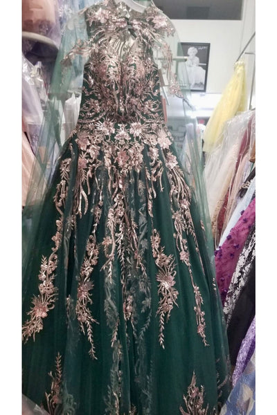 Embroidered Cape Ball Gown by Elizabeth K GL3076 - Quinceanera Dresses