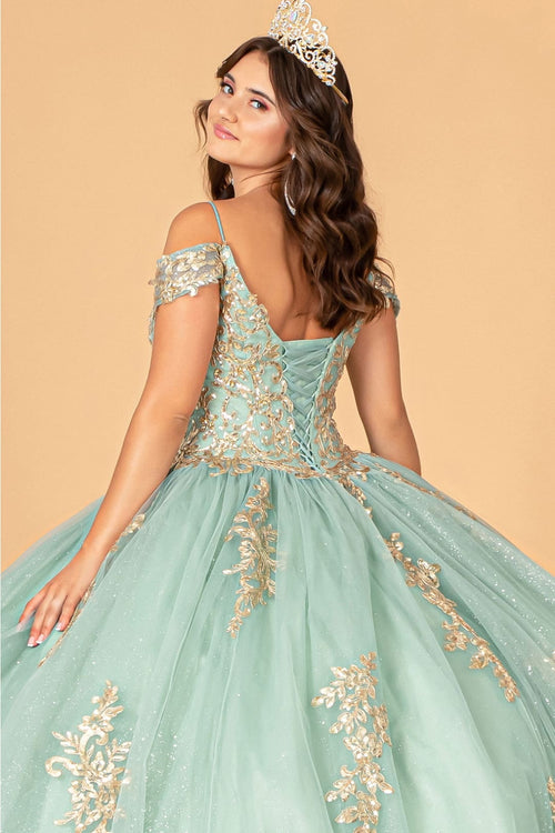 Embroidered Cold Shoulder Ball Gown by Elizabeth K GL3100 - Quinceanera Dresses