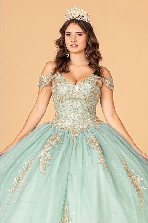 Embroidered Cold Shoulder Ball Gown by Elizabeth K GL3100 - Quinceanera Dresses