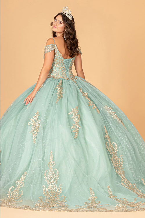 Embroidered Cold Shoulder Ball Gown by Elizabeth K GL3100 - Quinceanera Dresses