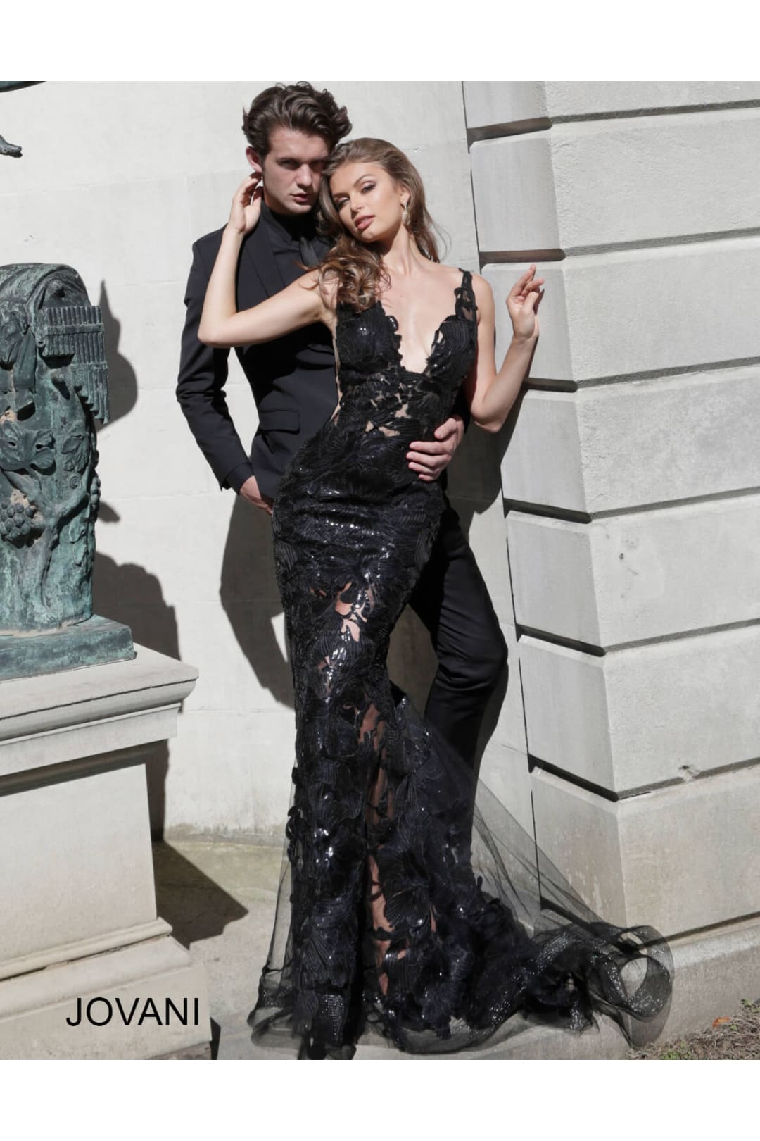 Embroidered Fitted Sleeveless Gown by Jovani 60283 - 00 / Black - Long Formal Dresses