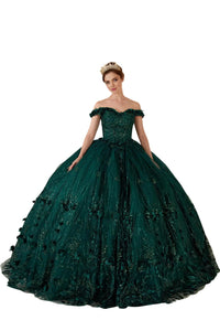 Embroidered Floral Ball Gown 2025 Sweetheart Corset Long Dress - EMERALD / XS - Dress