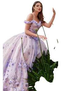 Embroidered Floral Ball Gown 2025 Sweetheart Corset Long Dress - LILAC / XS - Dress