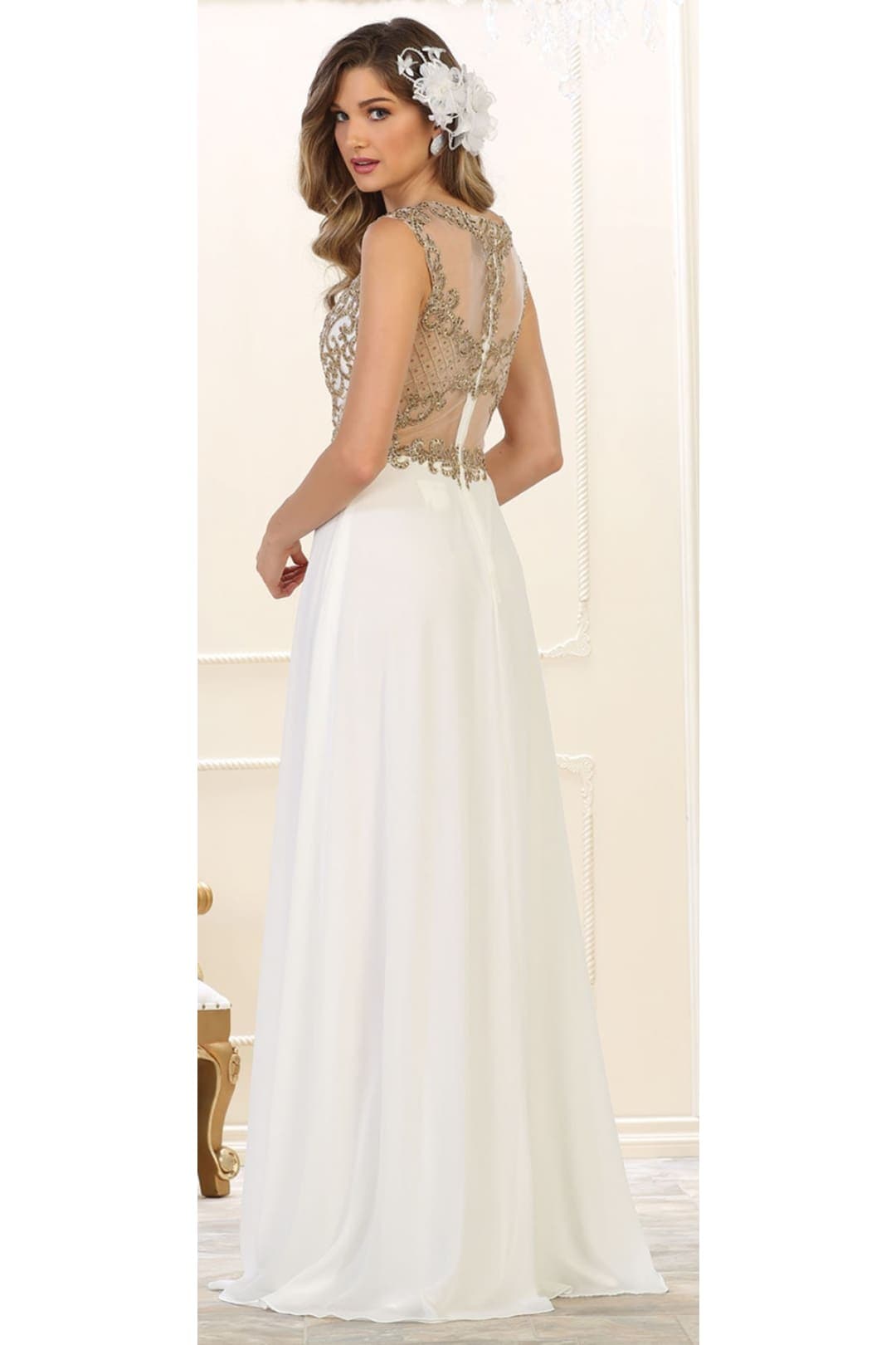 Embroidered Formal Gown
