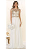 Embroidered Formal Gown - Ivory / 6