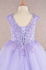 Embroidered Girls Cap Sleeve Gown by Elizabeth K GK108 - Girls Formal Dresses