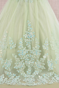 Embroidered Girls Cap Sleeve Gown by Elizabeth K GK108 - Girls Formal Dresses