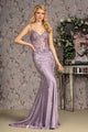 Embroidered Glitter Corset Mermaid Dress by GLS Gloria GL3399 - XS / Lilac - Long Formal Dresses