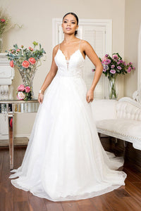 Embroidered Glitter Wedding Dress by Elizabeth K GL1904 - XS / Ivory - Wedding Dresses