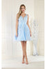 Embroidered Homecoming Dress - Baby Blue / 2