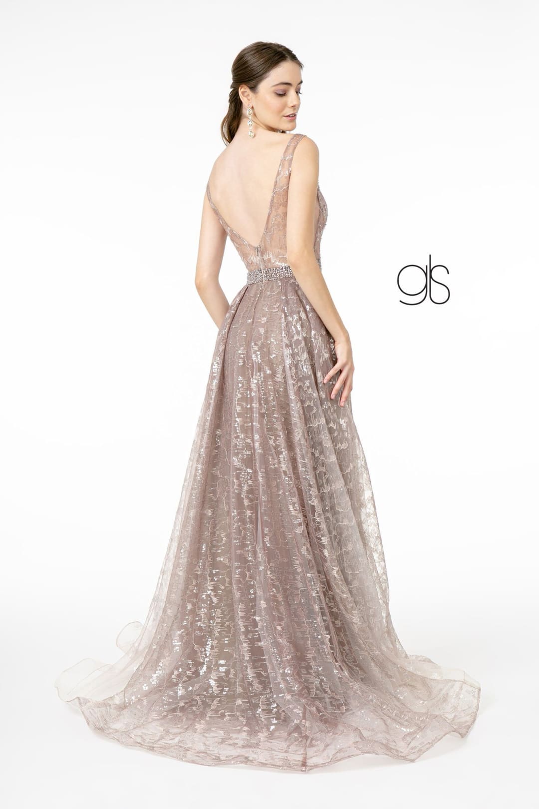 Embroidered Long A-line Illusion Dress by Elizabeth K GL2971 - Long Formal Dresses