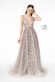 Embroidered Long A-line Illusion Dress by Elizabeth K GL2971 - XS / Mauve - Long Formal Dresses