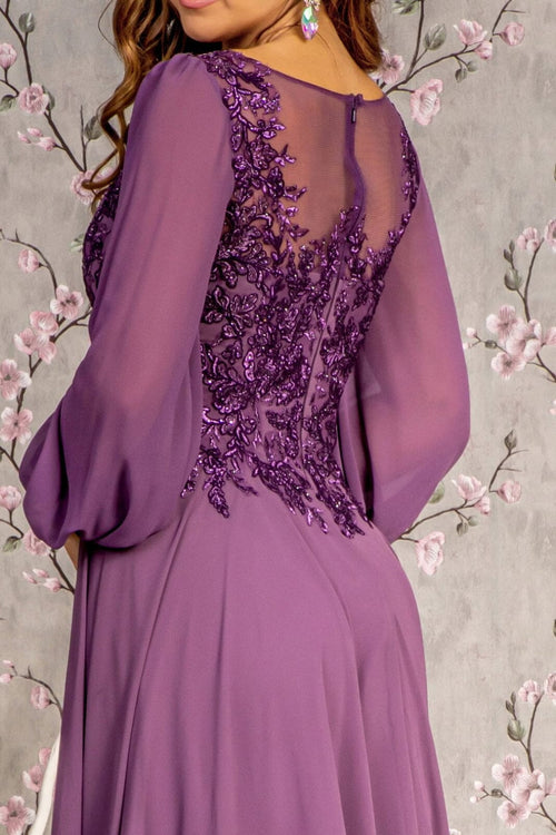 Embroidered Long Sleeve A-line Gown by GLS Gloria GL3363 - Long Formal Dresses