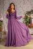 Embroidered Long Sleeve A-line Gown by GLS Gloria GL3363 - S / Purple - Long Formal Dresses
