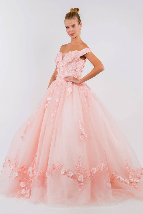 Embroidered Off Shoulder Ball Gown by Elizabeth K GL1958 - Quinceanera Dresses