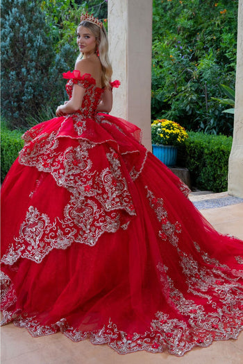 Embroidered Off Shoulder Ball Gown by GLS Gloria GL3528 - Quinceanera Dresses