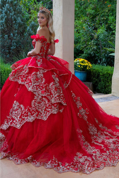 Embroidered Off Shoulder Ball Gown by GLS Gloria GL3528 - Quinceanera Dresses