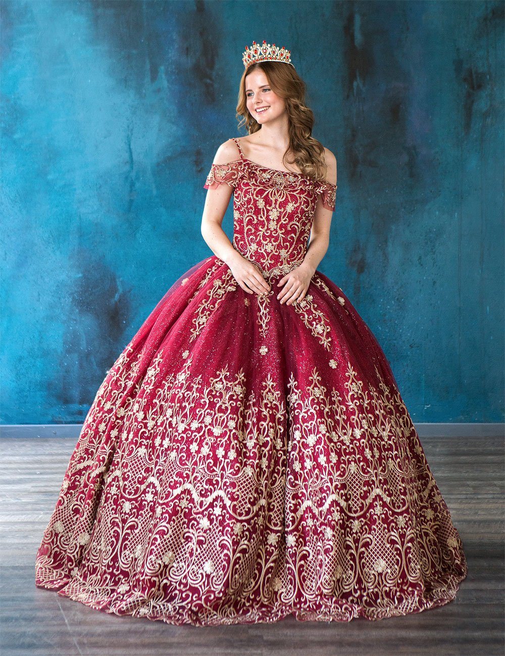Embroidered Off-Shoulder Quinceañera Dress by Calla KY75110