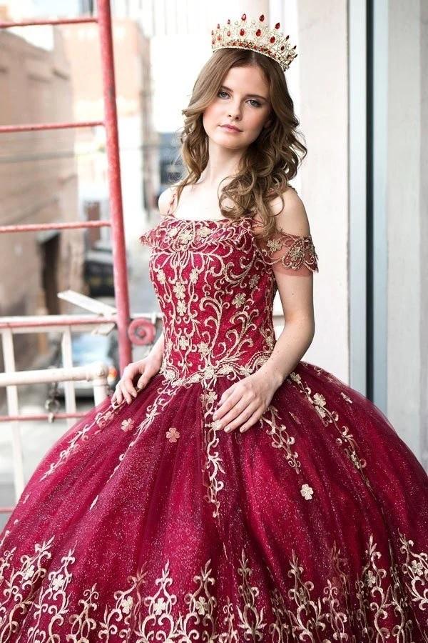 Embroidered Off-Shoulder Quinceañera Dress by Calla KY75110