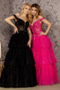 Embroidered Off Shoulder Tiered Gown by GLS Gloria GL3391 - Long Formal Dresses