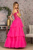 Embroidered Off Shoulder Tiered Gown by GLS Gloria GL3391 - Long Formal Dresses