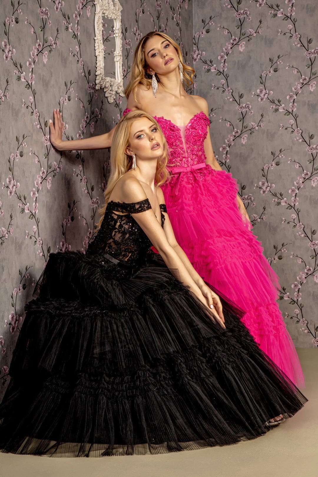 Embroidered Off Shoulder Tiered Gown by GLS Gloria GL3391 - Long Formal Dresses