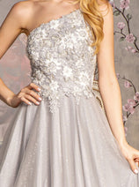 Embroidered One Shoulder A-line Gown by GLS Gloria GL3384