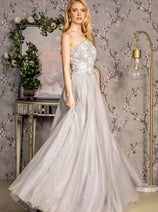 Embroidered One Shoulder A-line Gown by GLS Gloria GL3384