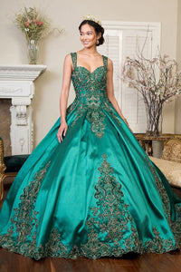 Embroidered Satin Ball Gown by Elizabeth K GL1930 - Quinceanera Dresses