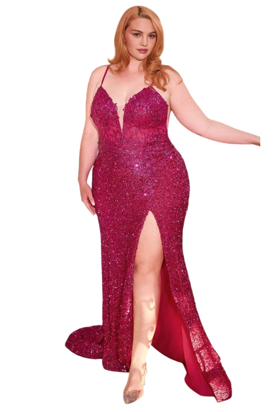 Embroidered Sequin Sleeveless Gown 2025 - Azalea Pink / 16 - Prom