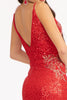 Embroidered Sequin Slit Gown by Elizabeth K GL3053 - Long Formal Dresses