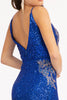 Embroidered Sequin Slit Gown by Elizabeth K GL3053 - Long Formal Dresses