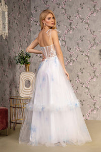 Embroidered Sheer Corset Tiered Gown by GLS Gloria GL3208 - Long Formal Dresses