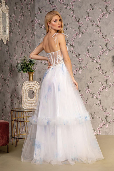 Embroidered Sheer Corset Tiered Gown by GLS Gloria GL3208 - Long Formal Dresses