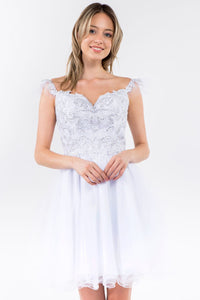 Embroidered Short Ruffled Dress by Elizabeth K GS1966 - Short Cocktail Dresses