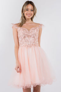 Embroidered Short Ruffled Dress by Elizabeth K GS1966 - Short Cocktail Dresses