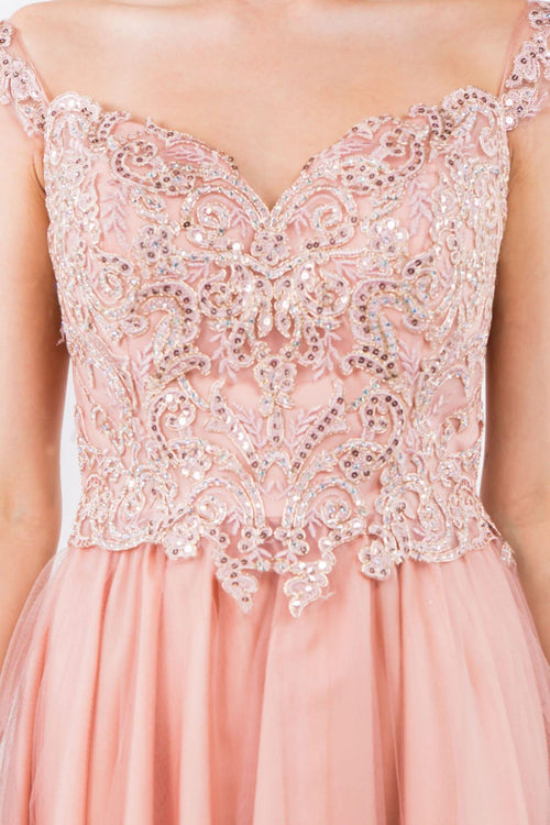 Embroidered Short Ruffled Dress by Elizabeth K GS1966 - Short Cocktail Dresses