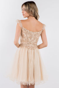 Embroidered Short Ruffled Dress by Elizabeth K GS1966 - Short Cocktail Dresses